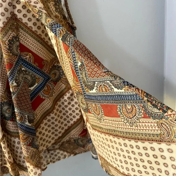 Bohemian Paisley Tank Top - Cream and Red - Picture 3 of 6